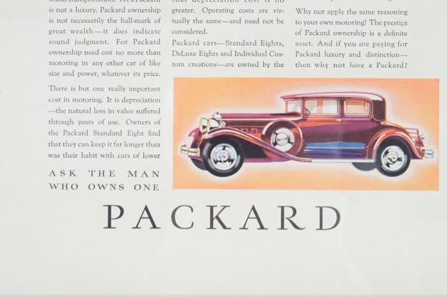 1932 Packard Automobile Advertisement Framed