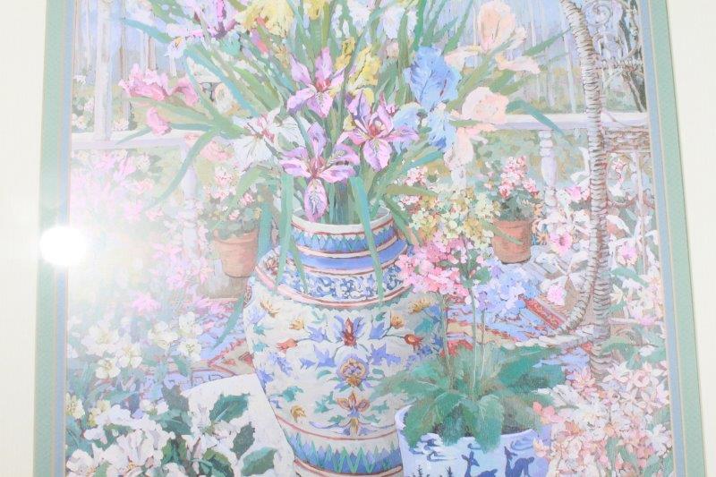 Signed Floral Offset Lithograph