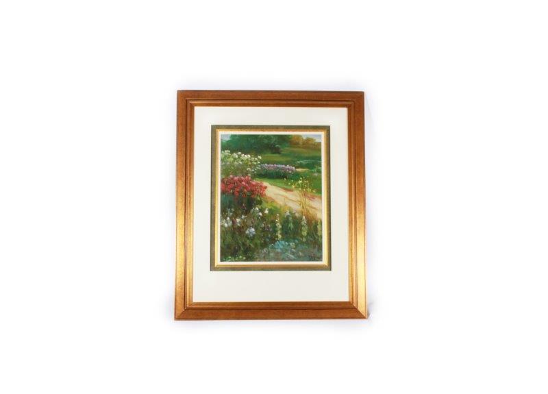 Signed Floral Offset Lithograph