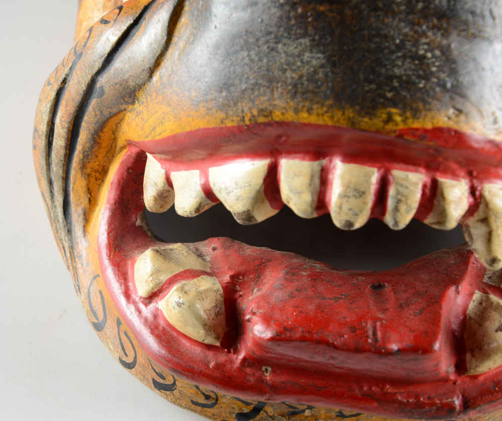 Two Mexican Folk Art Jaguar Masks