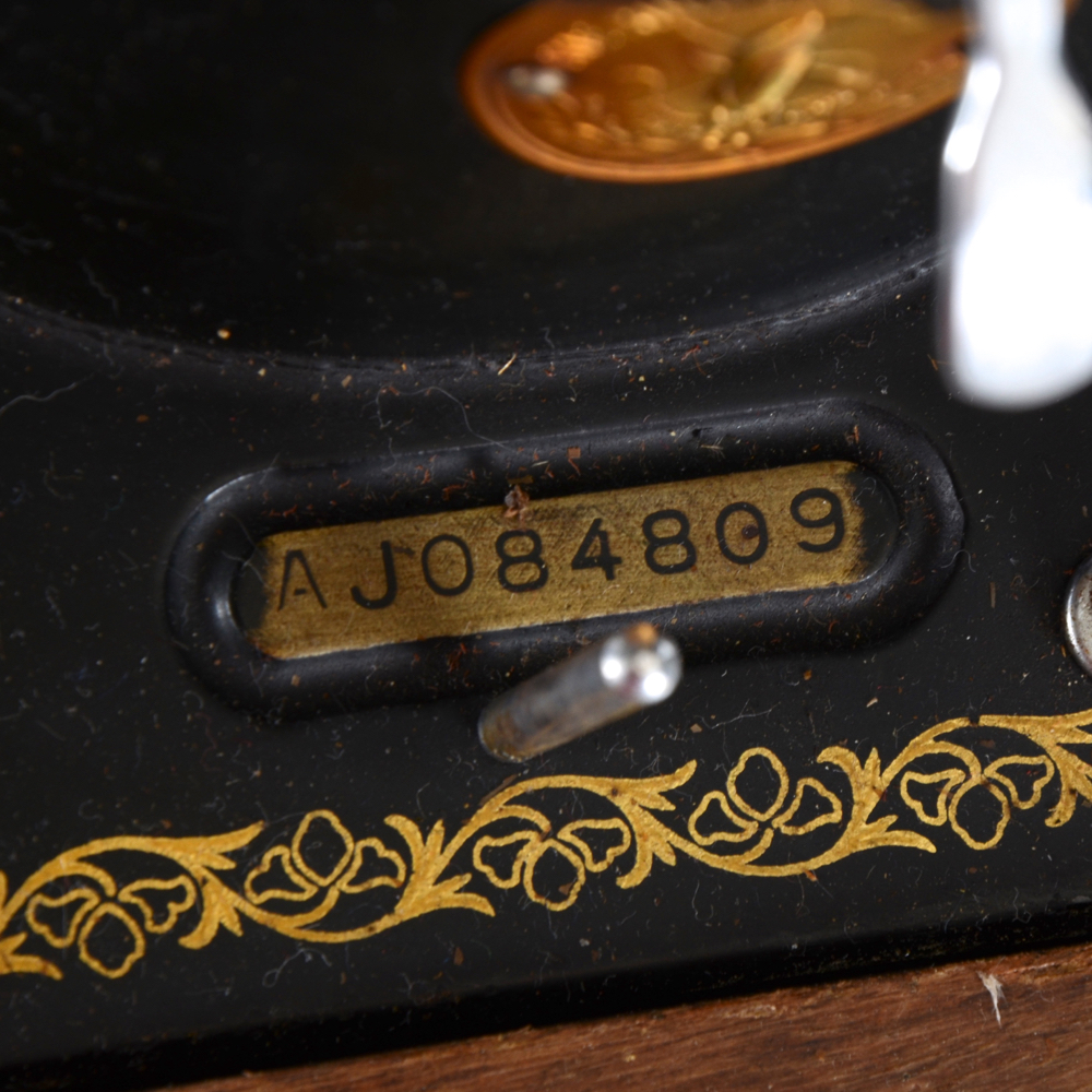 Vintage Singer Sewing Machine in Wooden Veneer Case