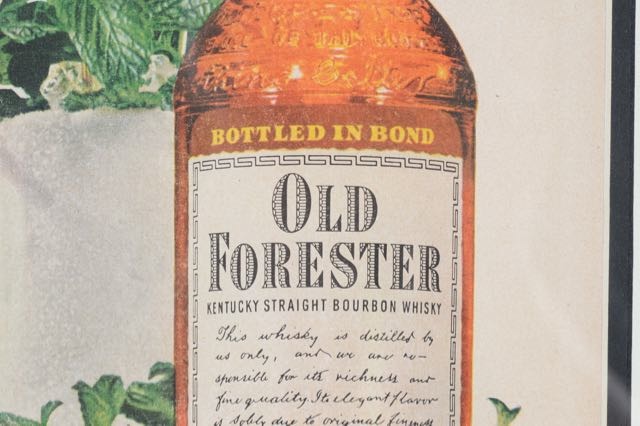 1945 Old Forester Mint Julep Advertisement Framed