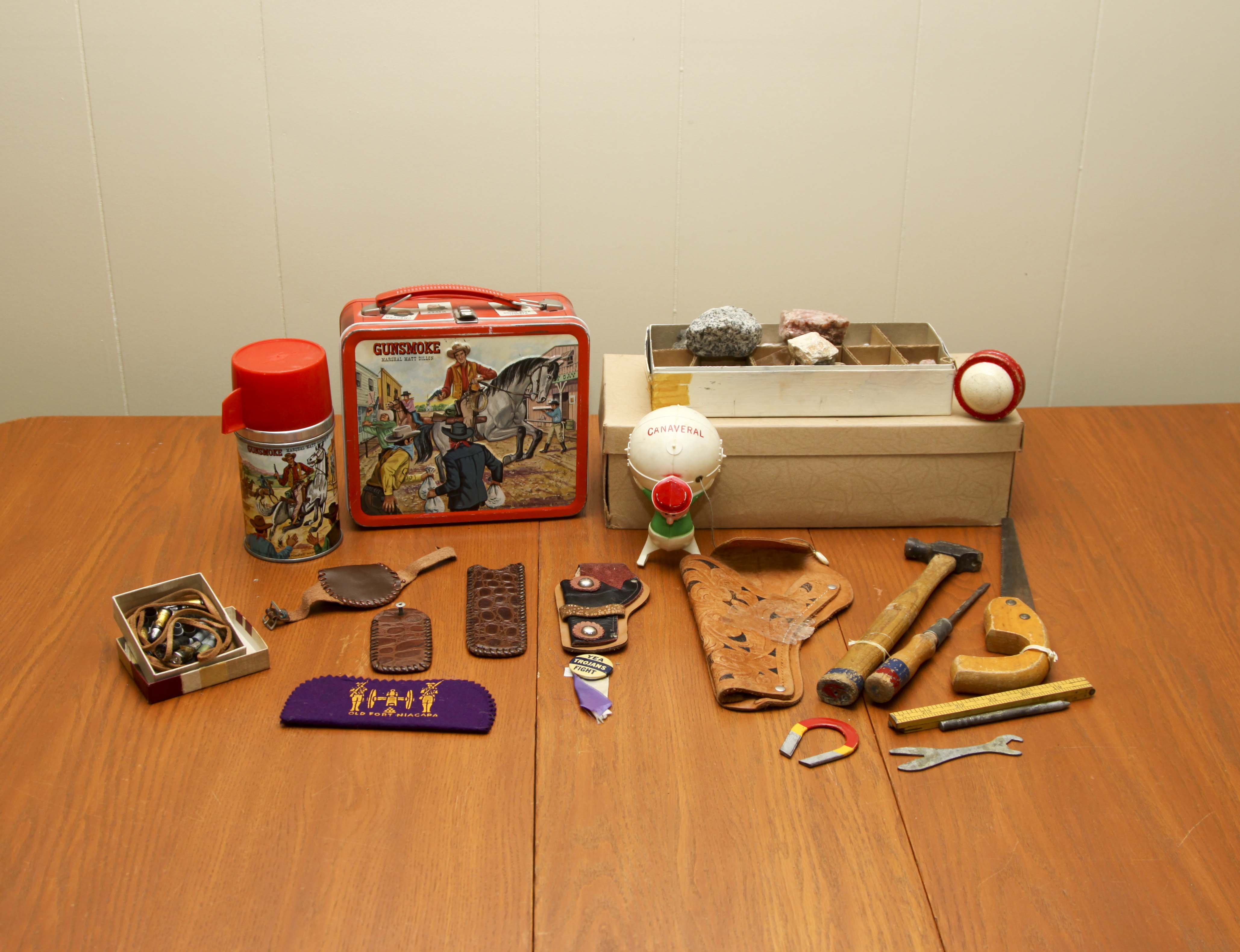 Vintage Lunch Box and Toys Circa 1950s