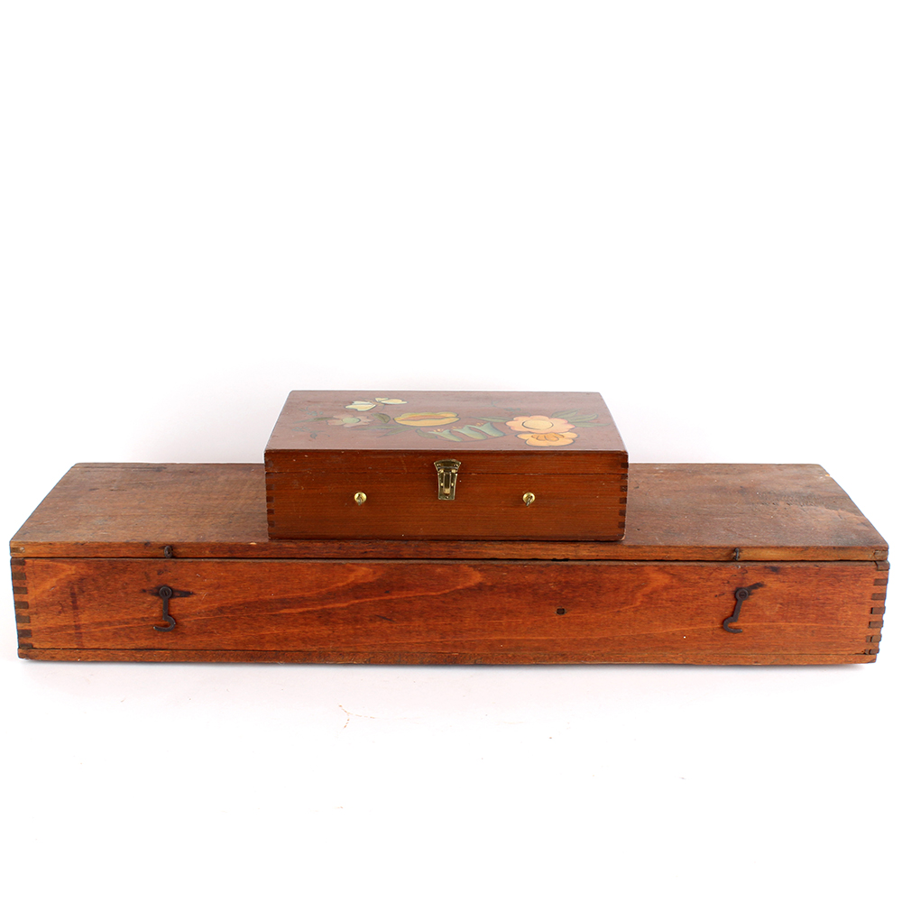 Pair of Vintage Wooden Boxes