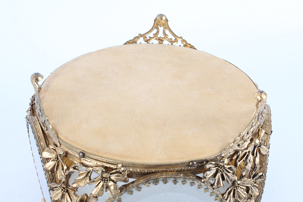 Pair of Gold Tone Filigree Trinket Boxes