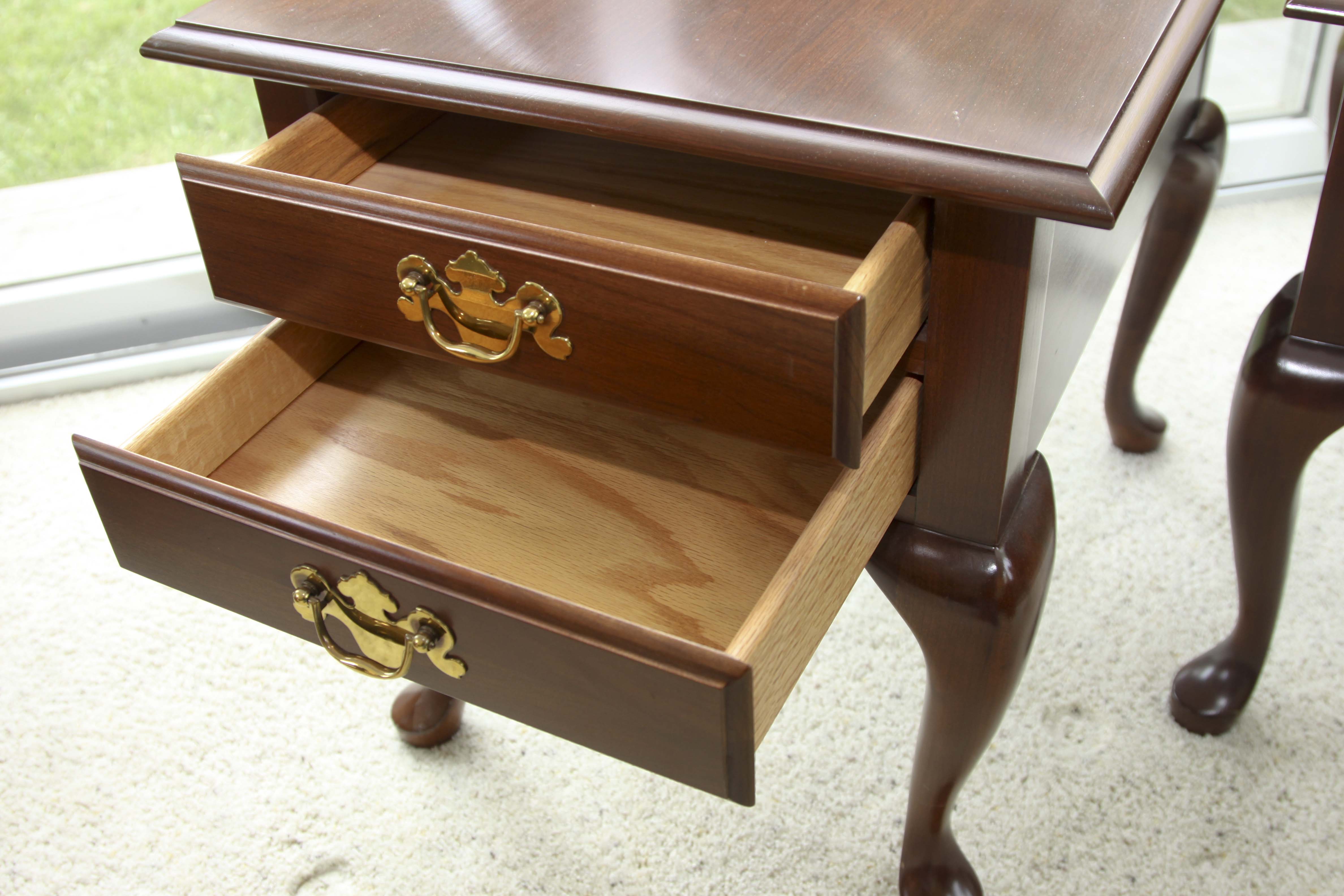Pair of Queen Anne Style End Tables by Colonial Furniture Co.