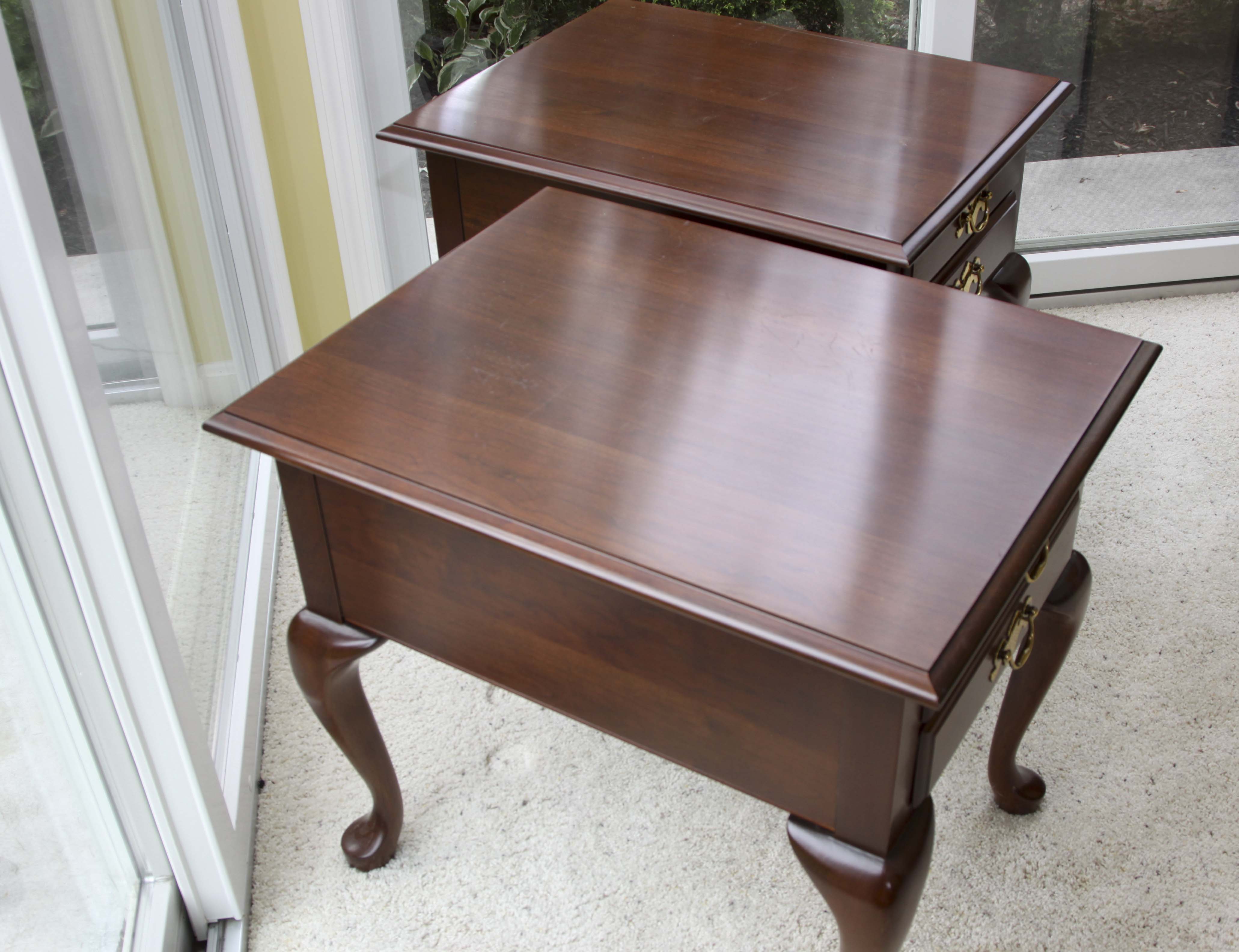 Pair of Queen Anne Style End Tables by Colonial Furniture Co.