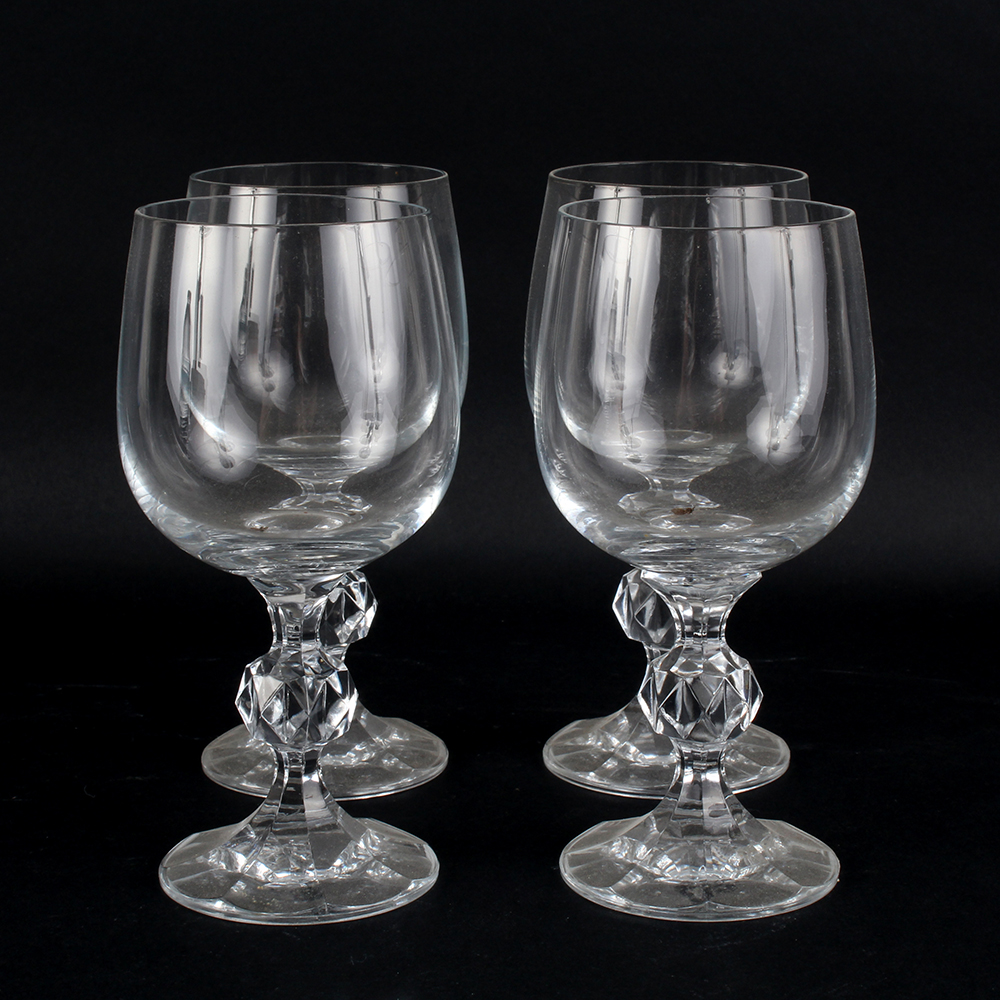 Quartet of Goblets with Prism Stems