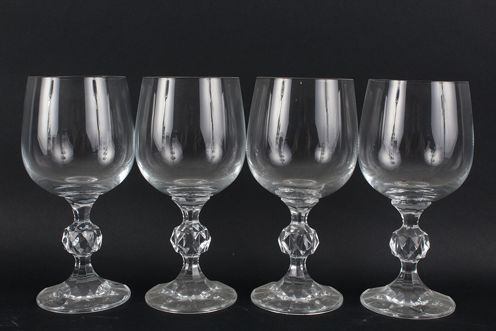 Quartet of Goblets with Prism Stems
