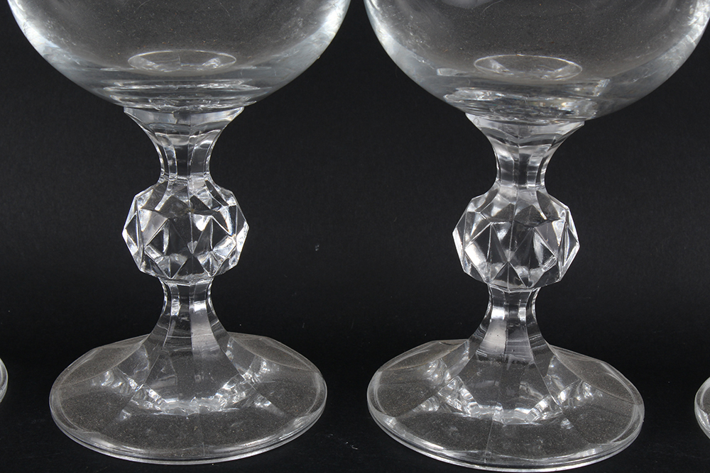 Quartet of Goblets with Prism Stems