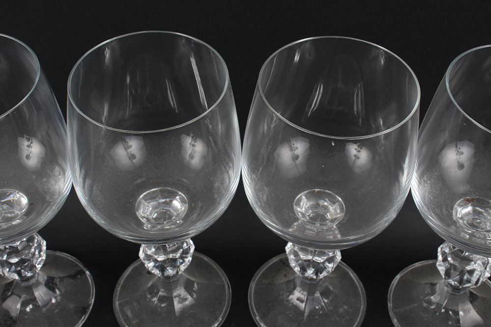 Quartet of Goblets with Prism Stems