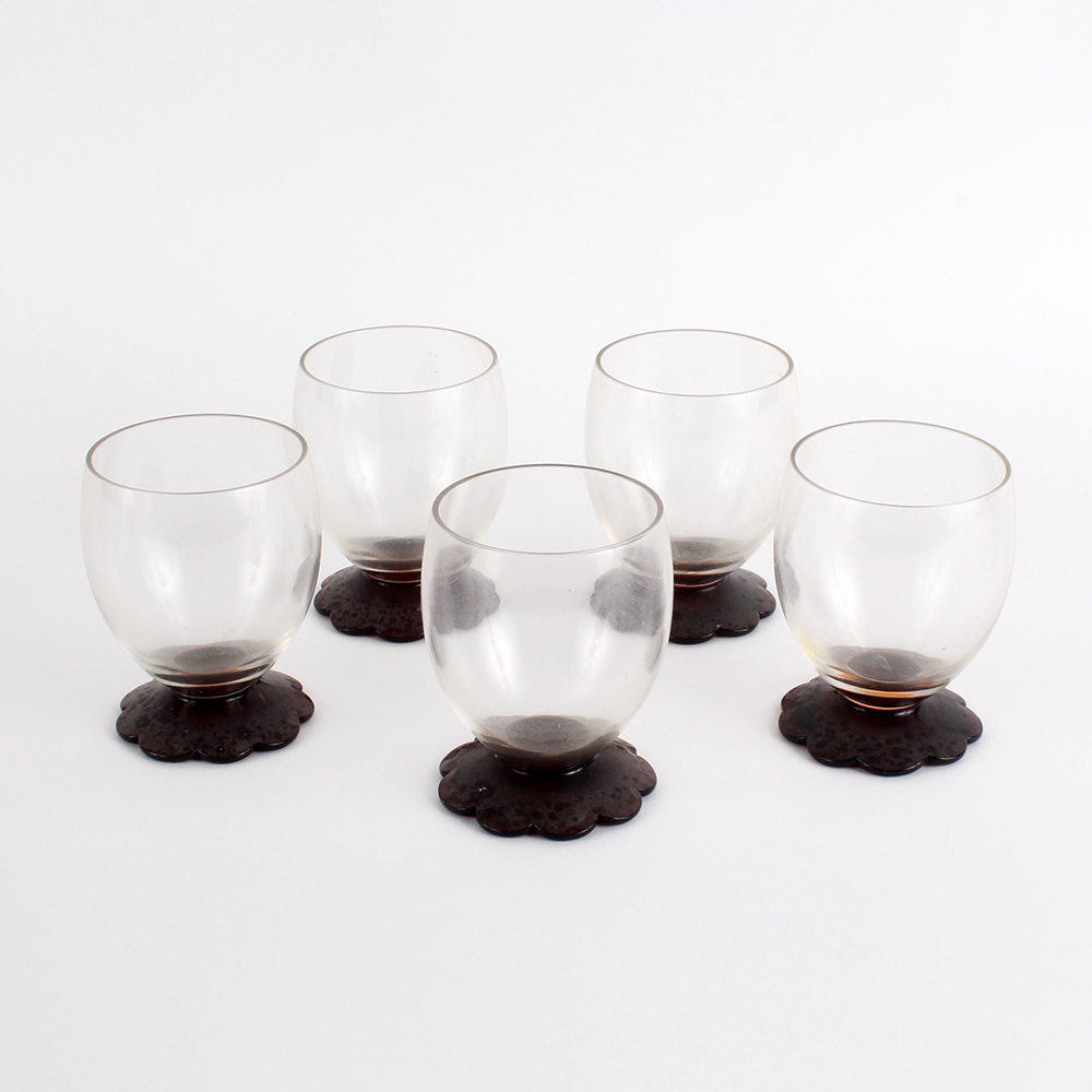 Glasses with Red Blossom Bases