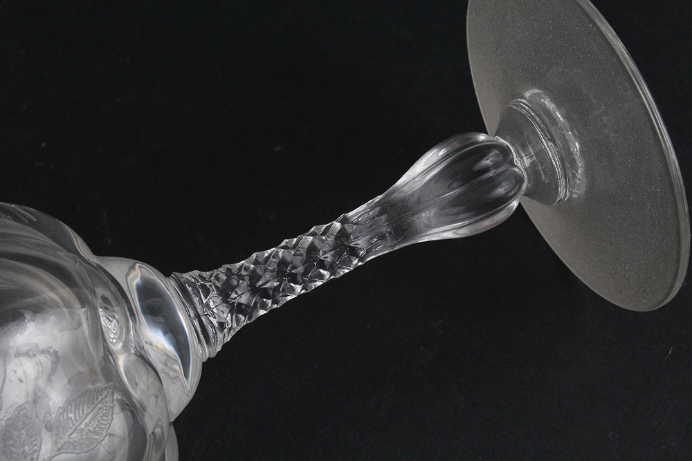 Glassware with Pressed Rose Relief Motif