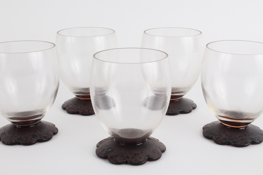 Glasses with Red Blossom Bases