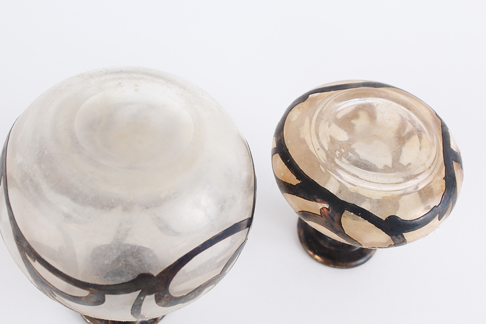 Vintage Decorative Glassware with Sterling Overlay