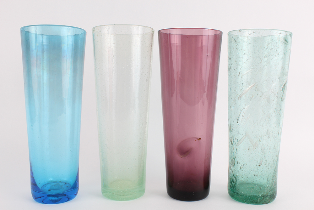 Quartet of Blown Glass Vases