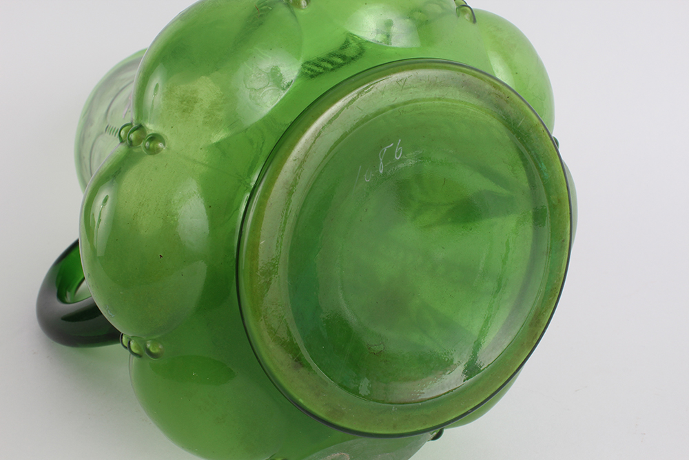 Trio of Hand Painted Colored Glassware