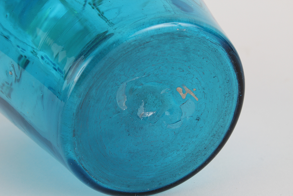 Trio of Hand Painted Colored Glassware