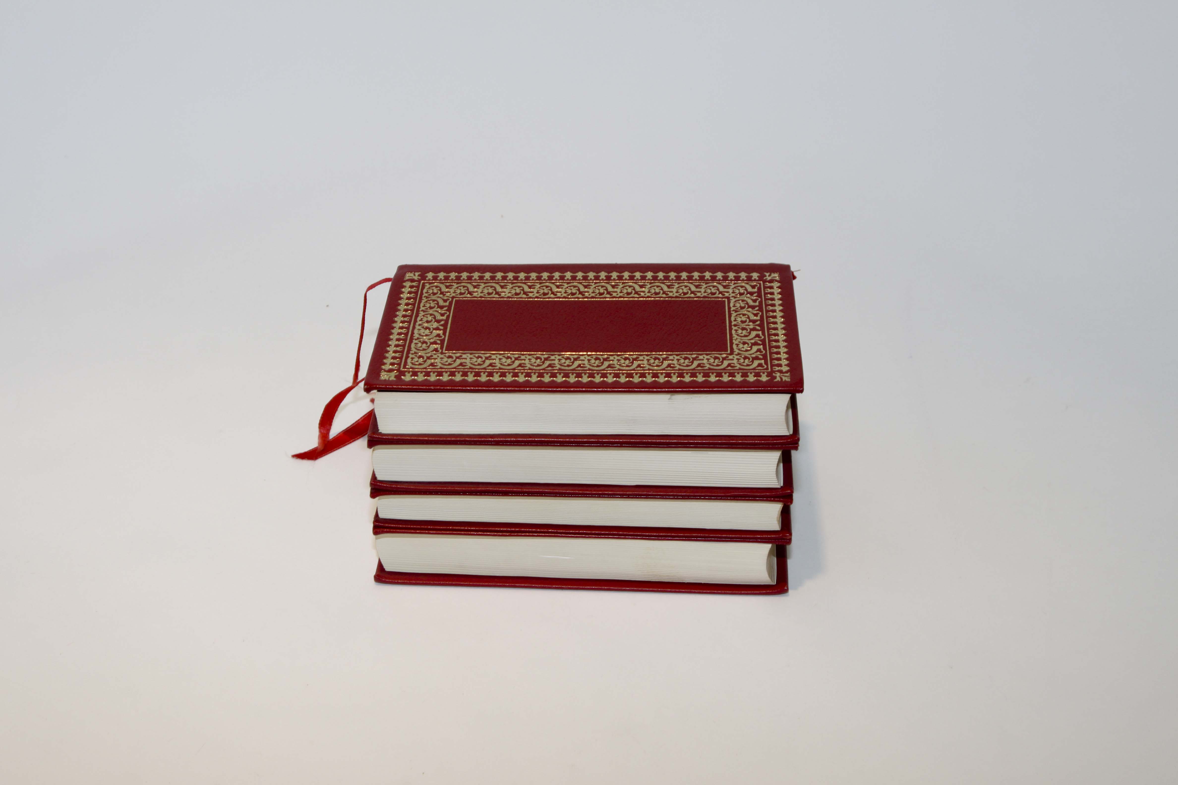 Five Vintage Leather Bound Classic Books