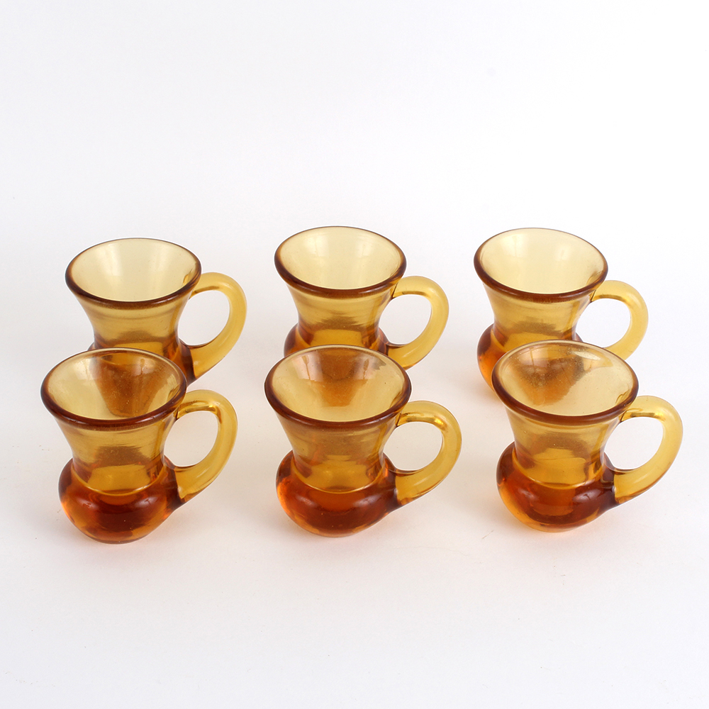 Miniature Amber Glass Vintage Cups