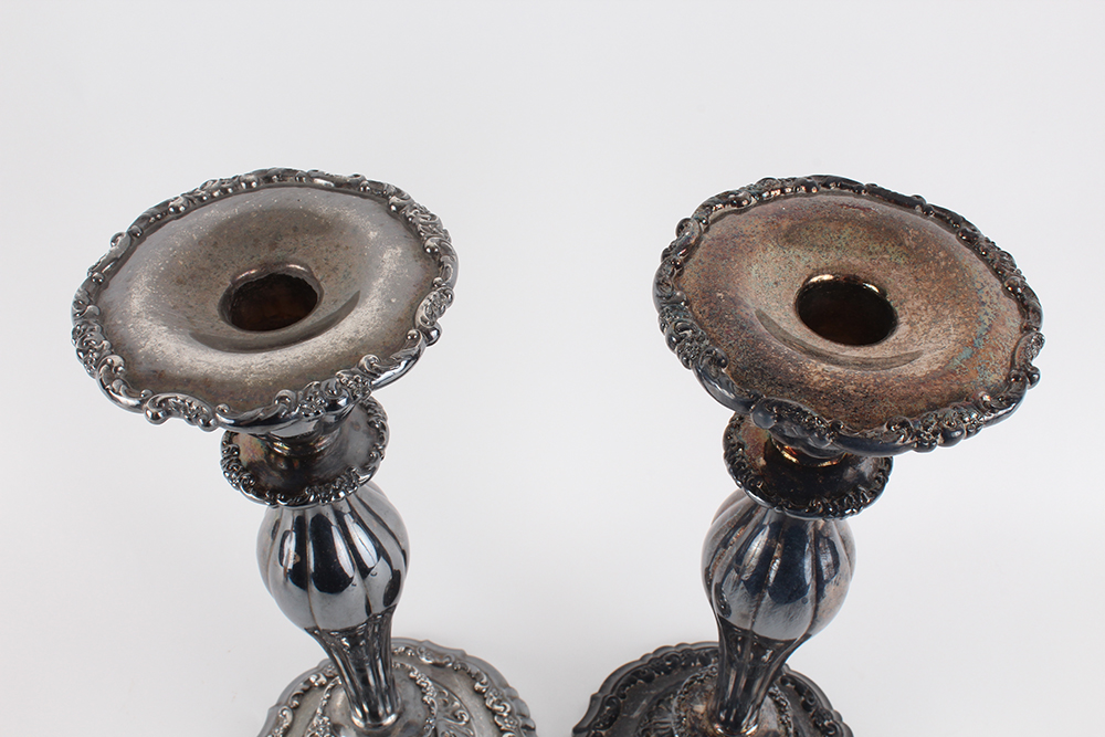 Ornate Silver Plated Candlesticks