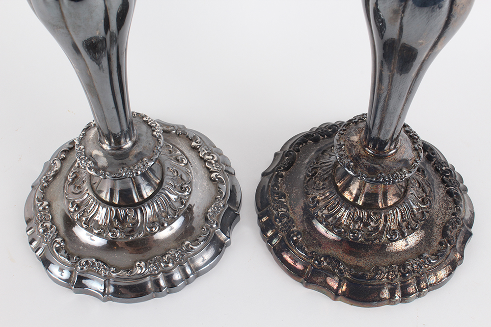 Ornate Silver Plated Candlesticks