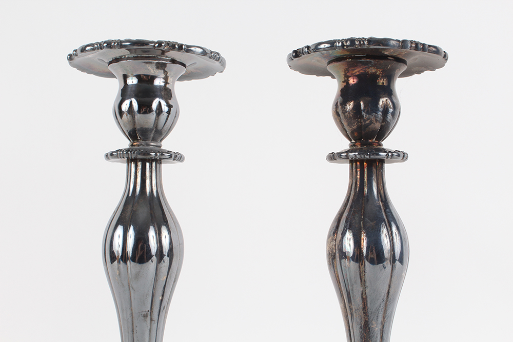 Ornate Silver Plated Candlesticks