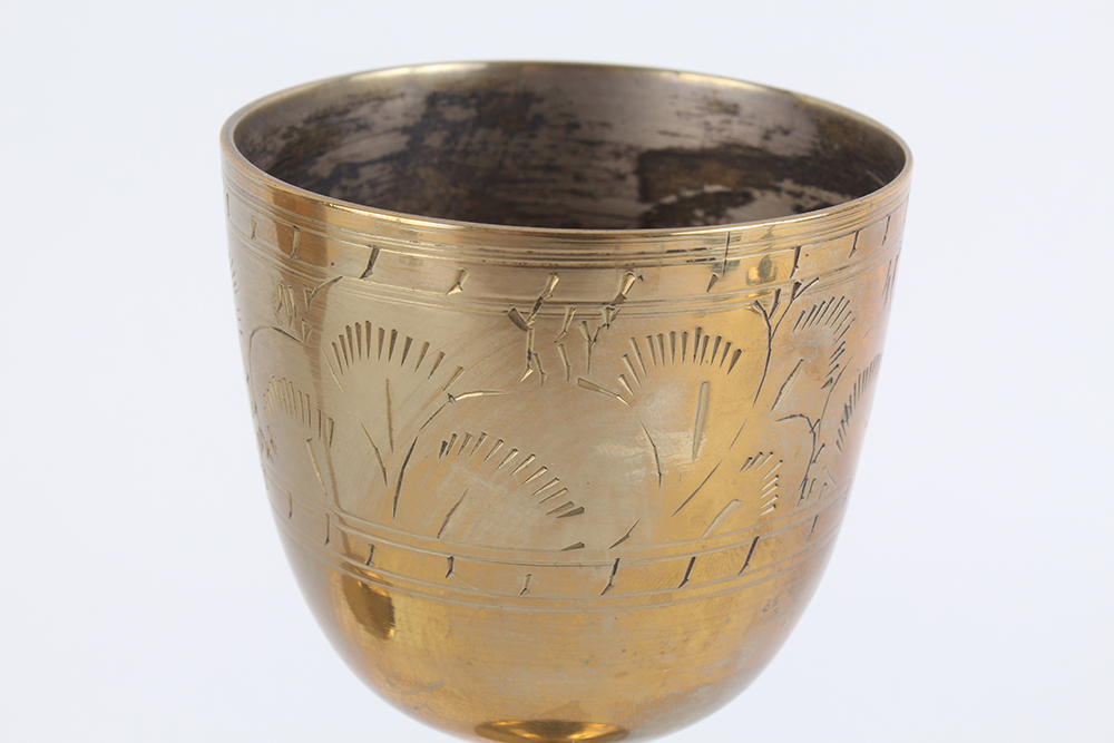 Ornate Silver Plated and Brass Stemware