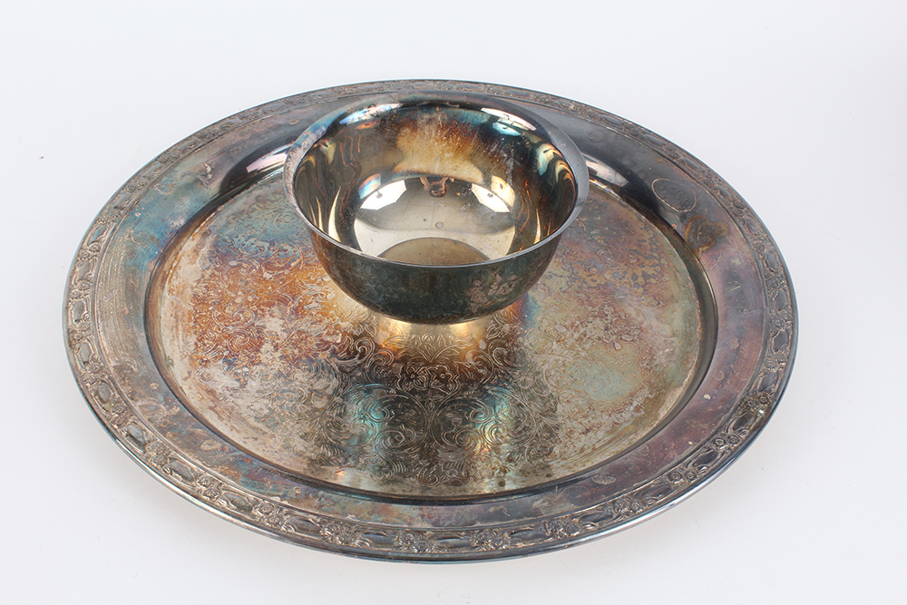 Silver Plated Chip and Dip Serving Trays