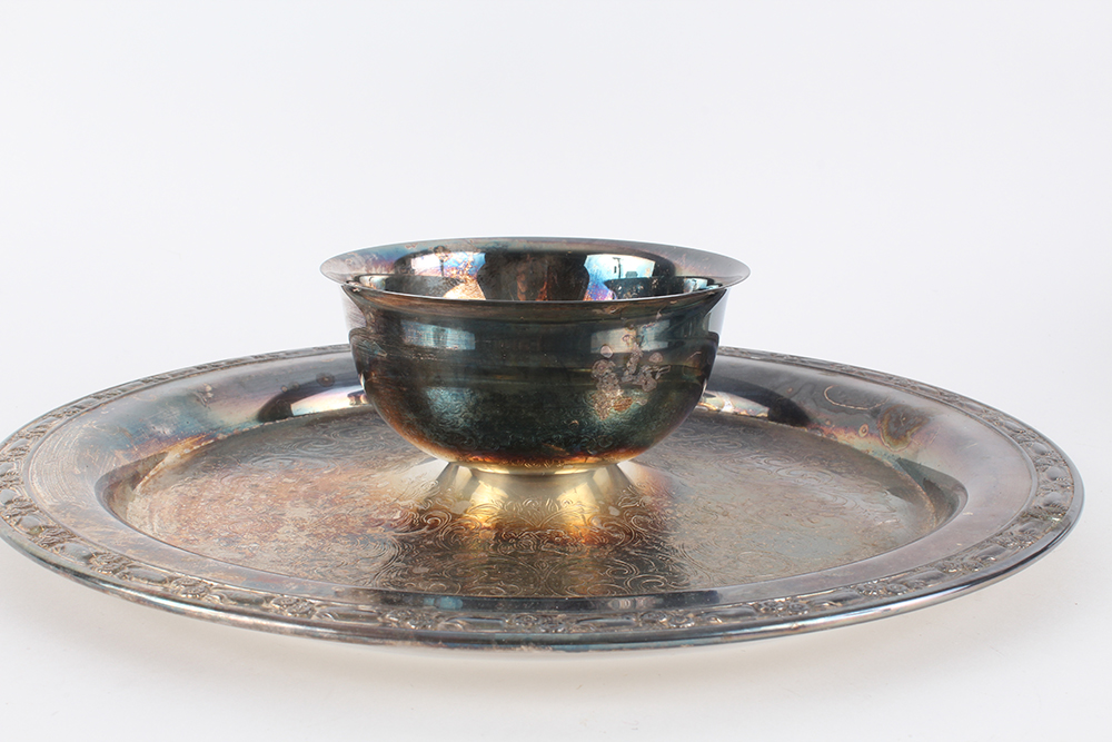 Silver Plated Chip and Dip Serving Trays