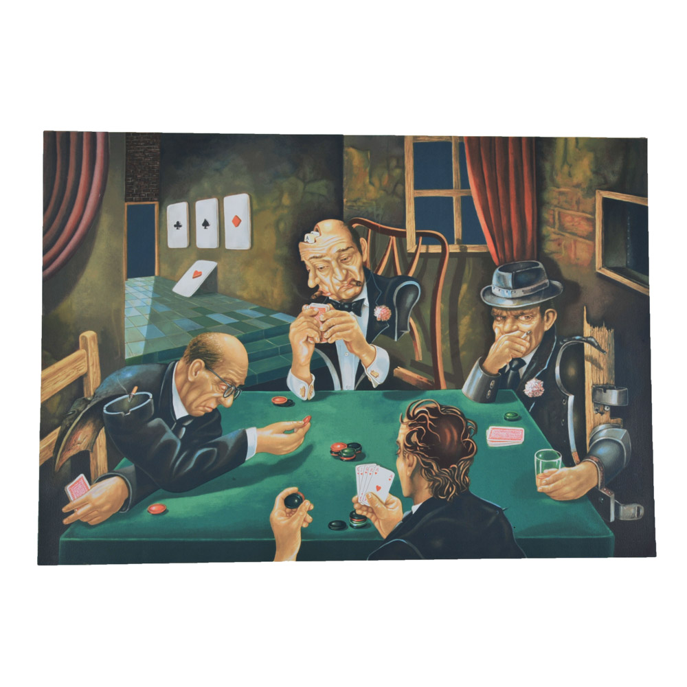 Israel Rubinstein Artist Proof Serigraph of "The Poker Game"