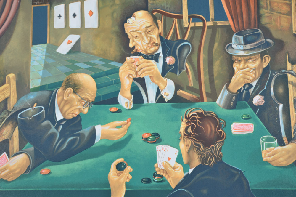 Israel Rubinstein Artist Proof Serigraph of "The Poker Game"