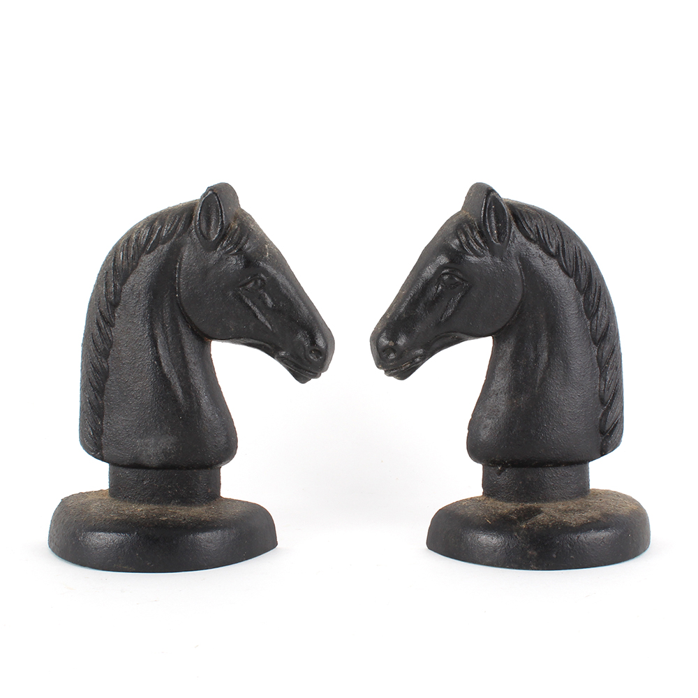 Cast Iron Halfed Horse Head Bookends