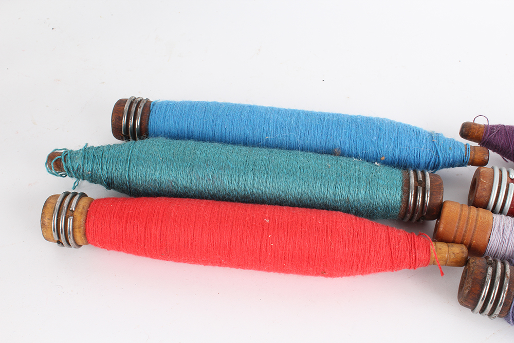 Vintage Sewing Spools and Yarn