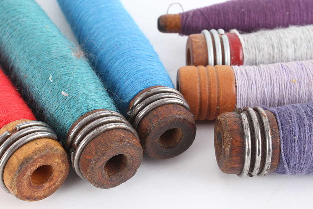 Vintage Sewing Spools and Yarn