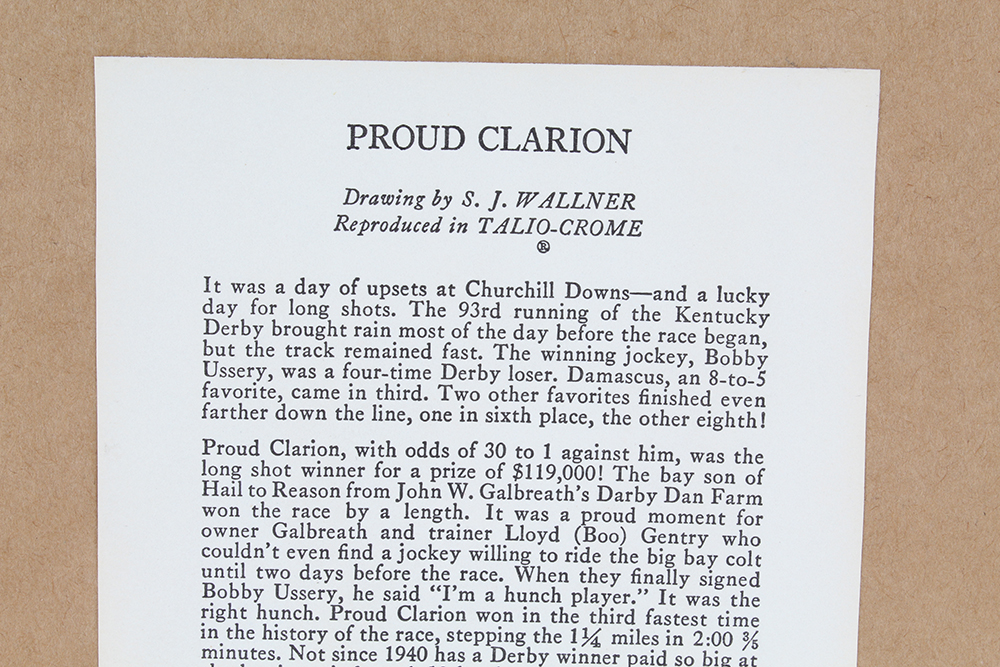 Talio-Crome Reproduced Print of "Proud Clarion" by S.J. Wallner