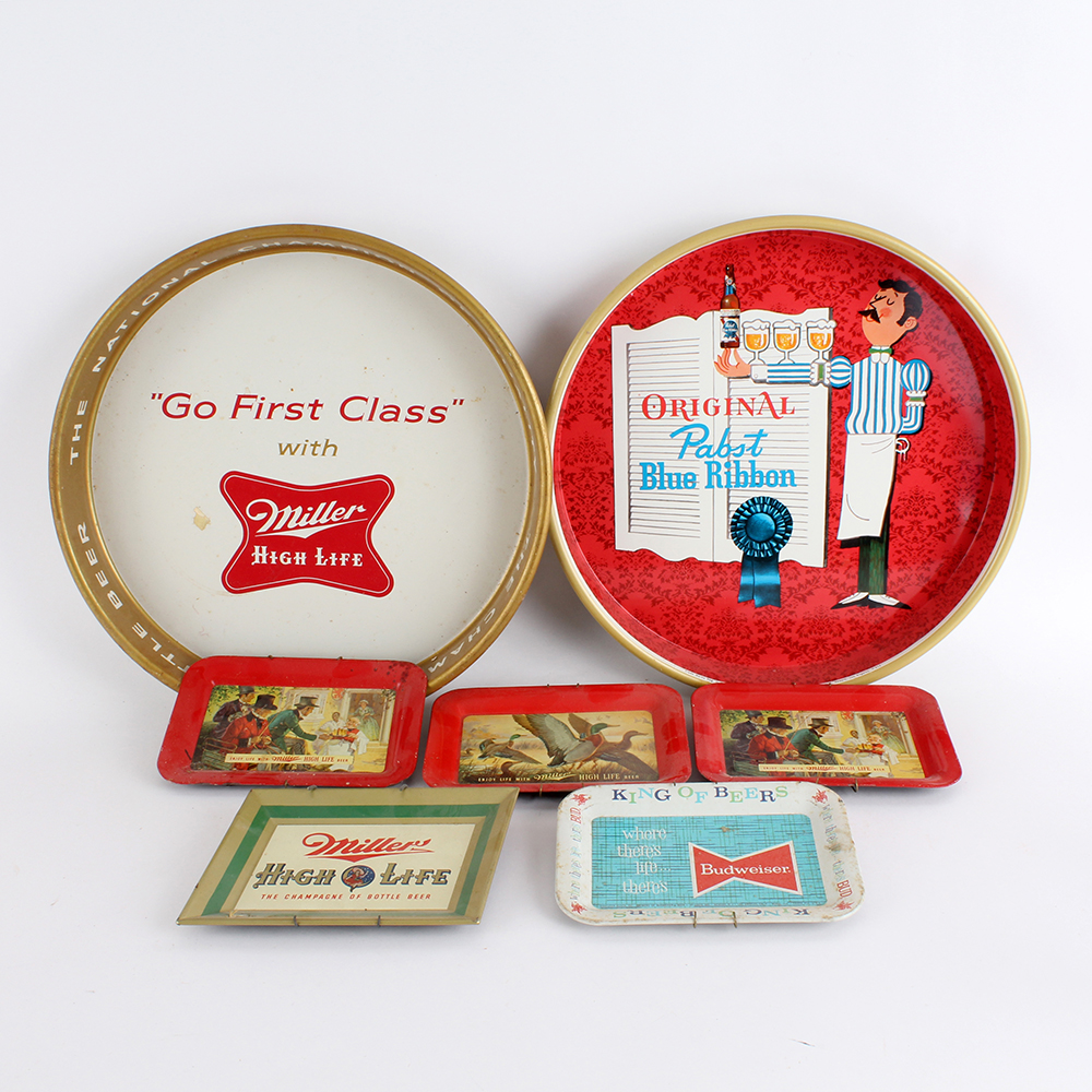 Beer Branded Vintage Metal Trays