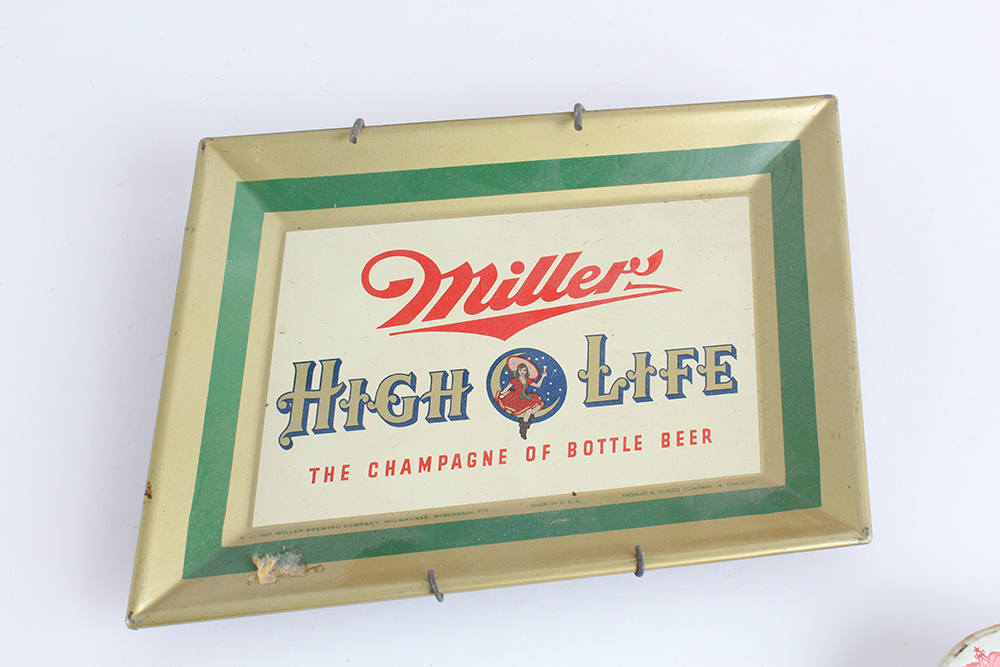 Beer Branded Vintage Metal Trays
