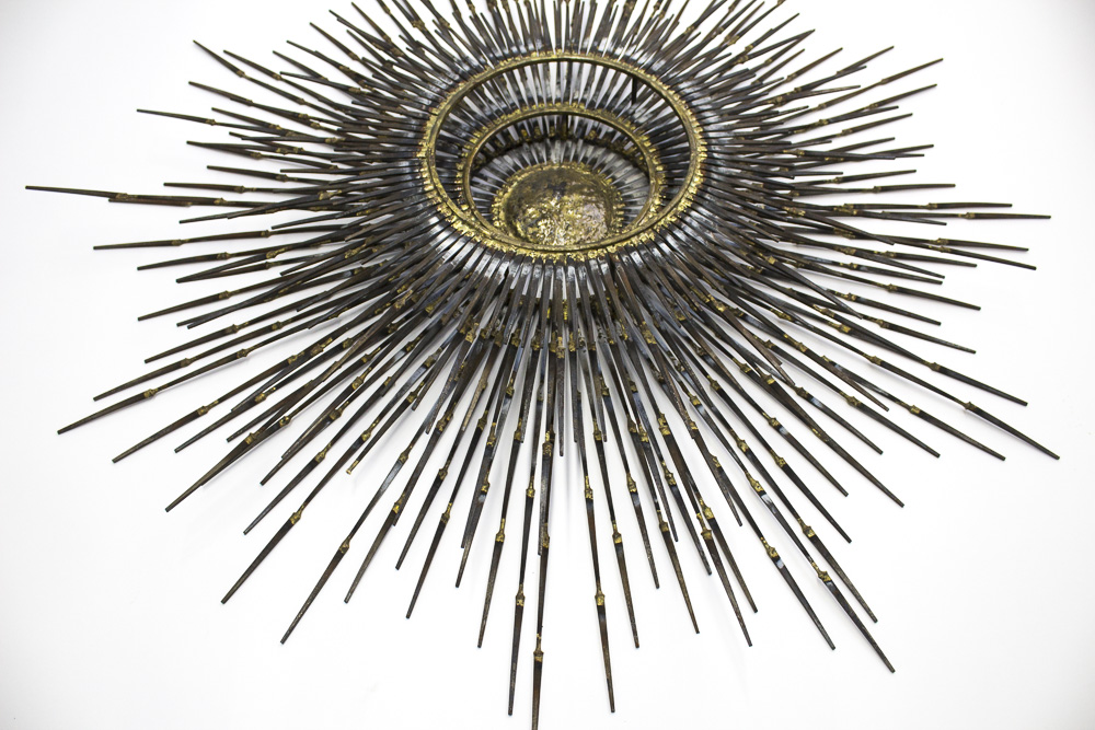 Brutalist Metal Starburst Wall Hanging Sculpture
