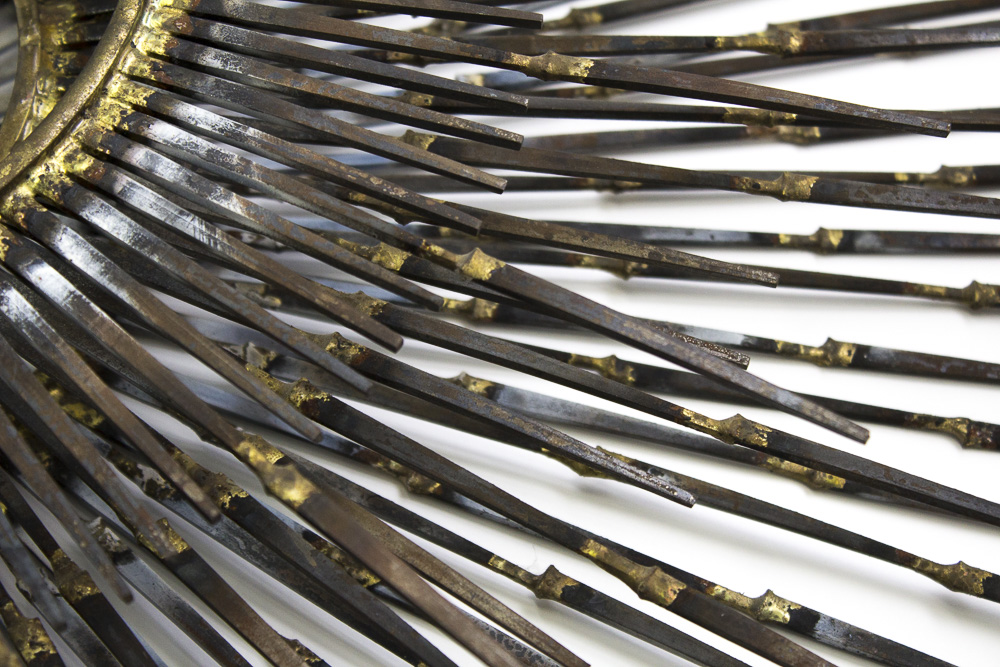 Brutalist Metal Starburst Wall Hanging Sculpture