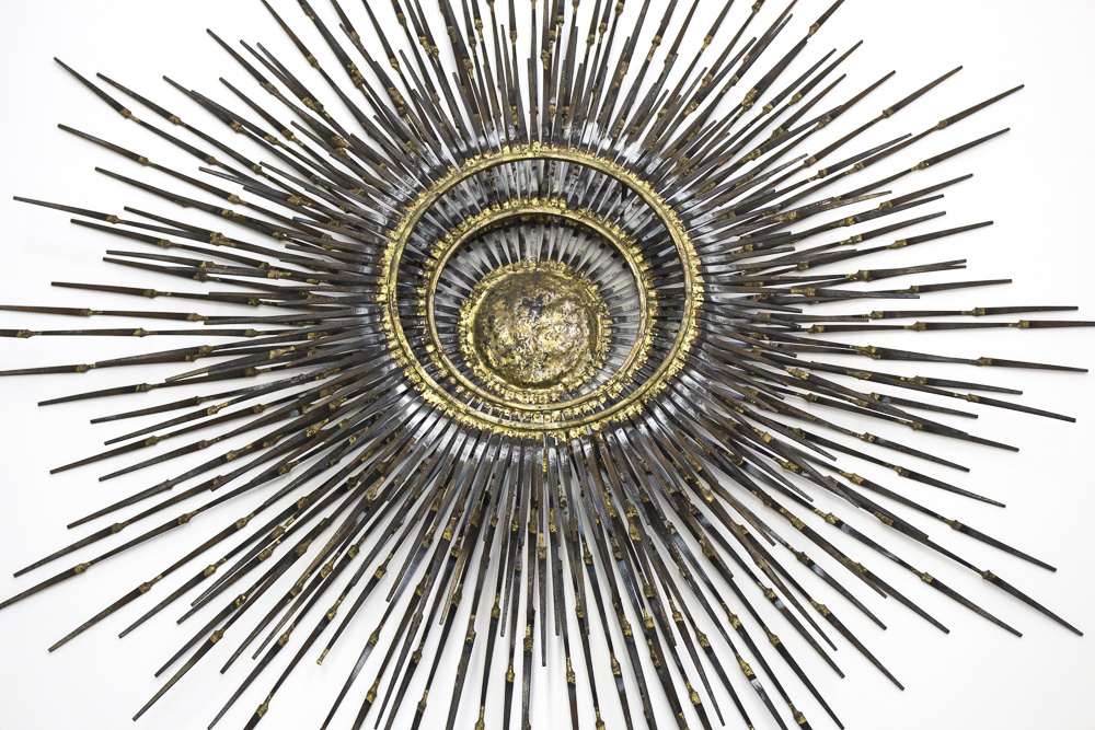 Brutalist Metal Starburst Wall Hanging Sculpture