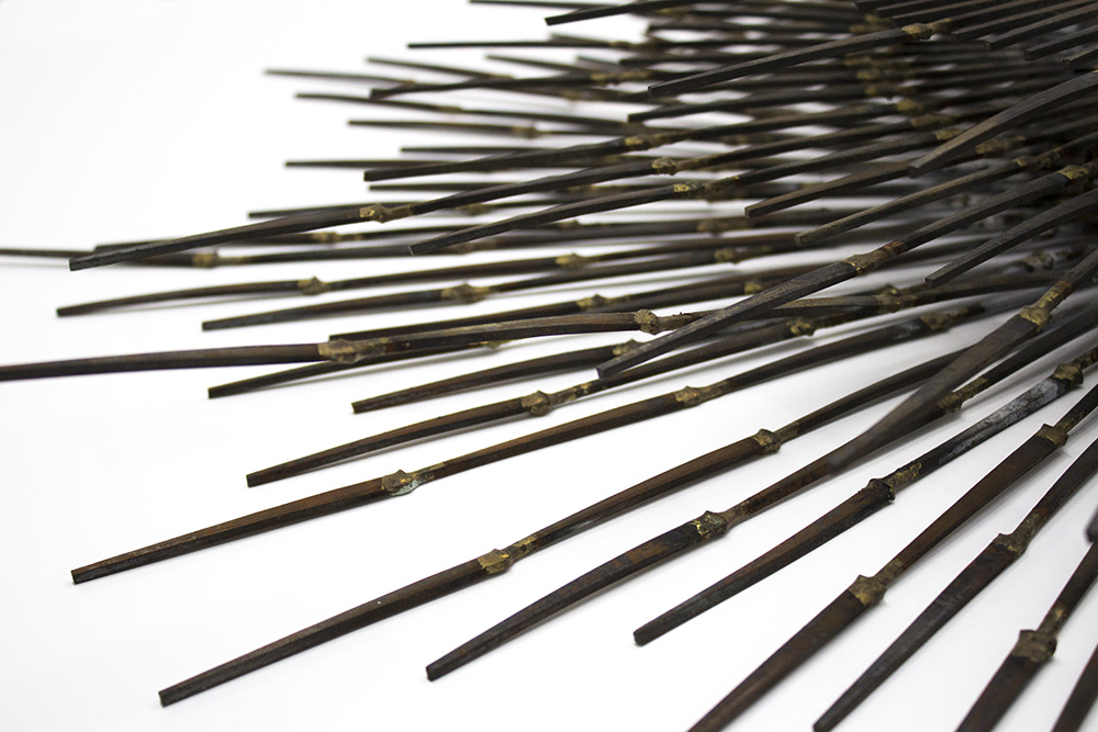 Brutalist Metal Starburst Wall Hanging Sculpture