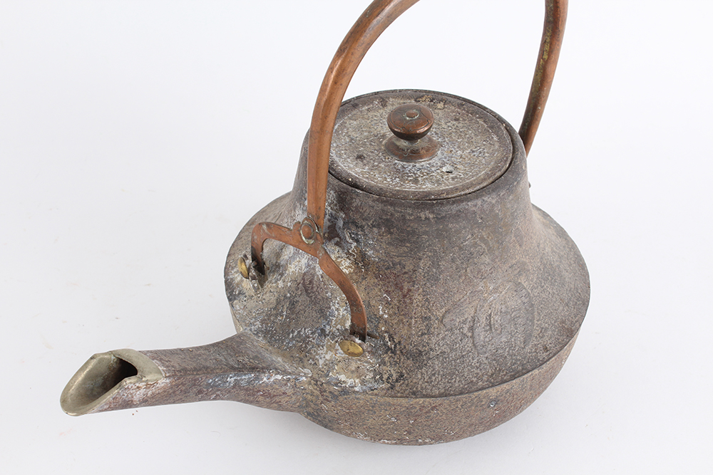Cast Iron Asian Inspired Teapot with Copper Handle