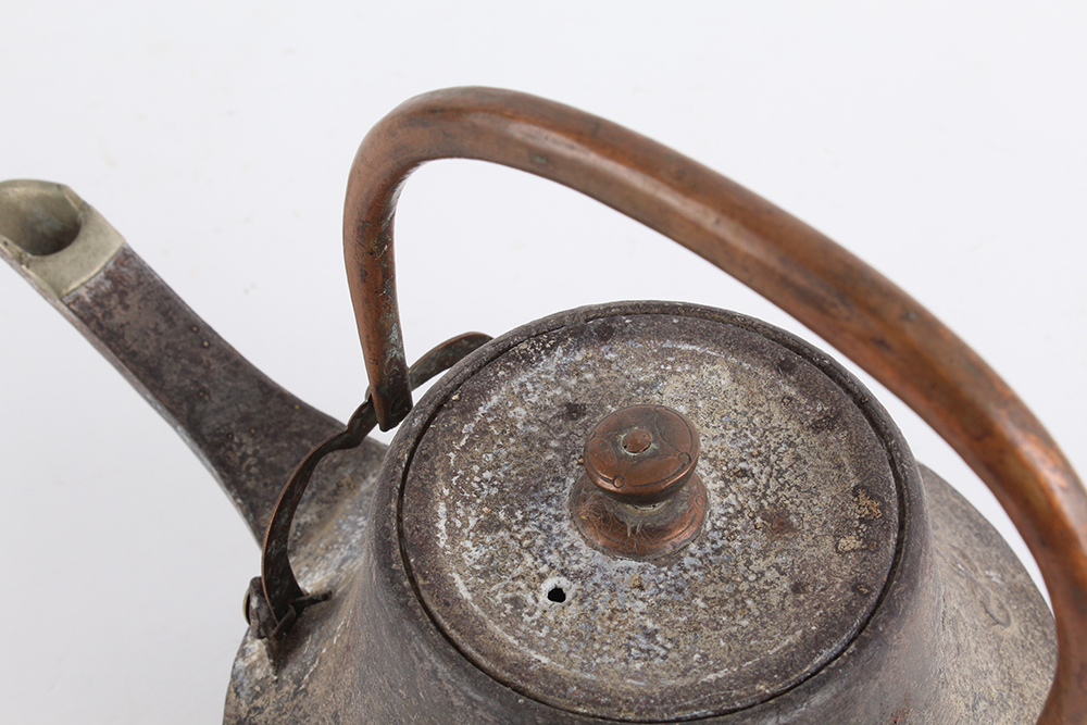 Cast Iron Asian Inspired Teapot with Copper Handle
