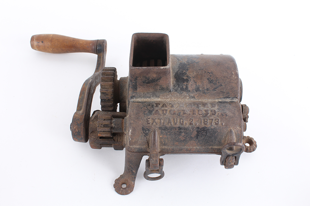 Antique Cast Iron Grinder with Vintage Sifter and Grater