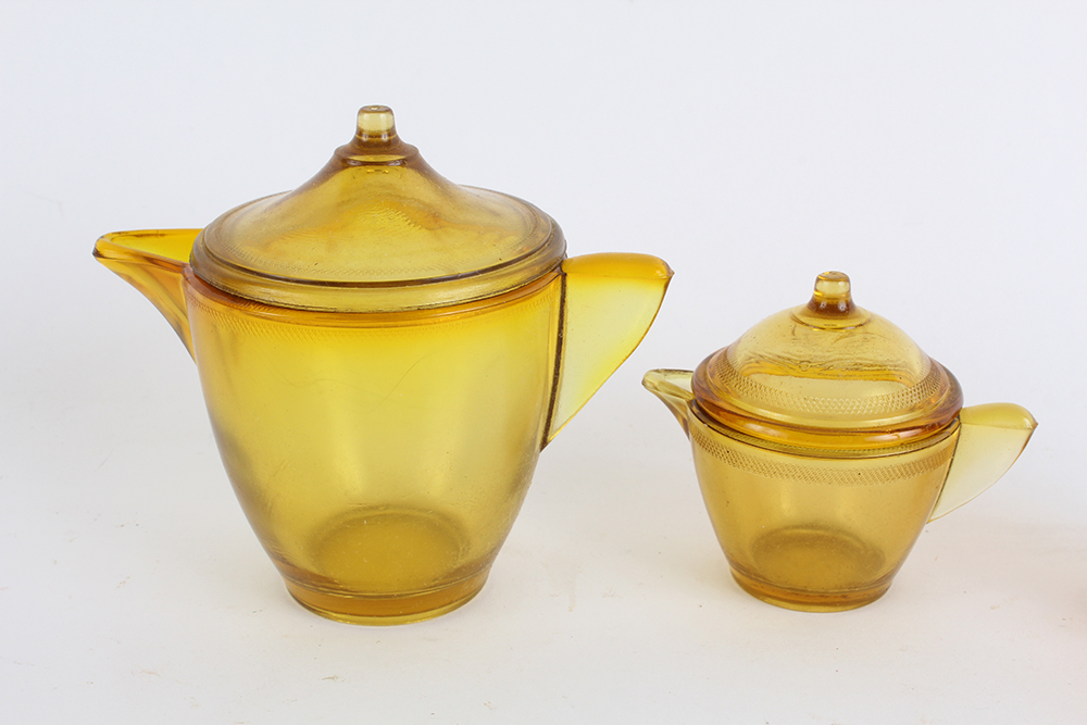 Miniature Yellow Pressed Glassware
