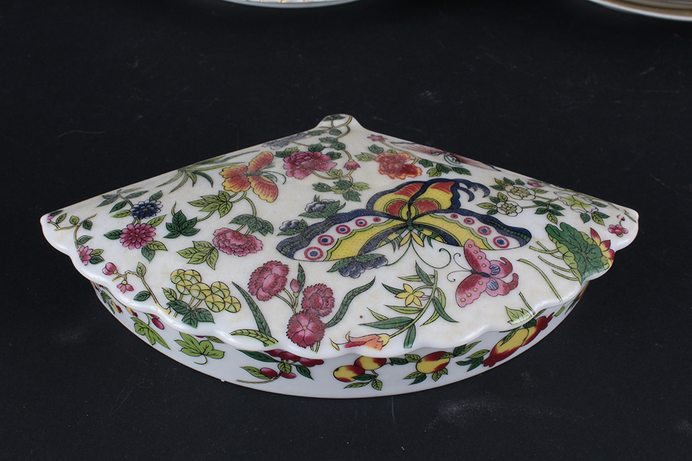 Assorted Porcelain Plates, Bowls, and Lidded Box