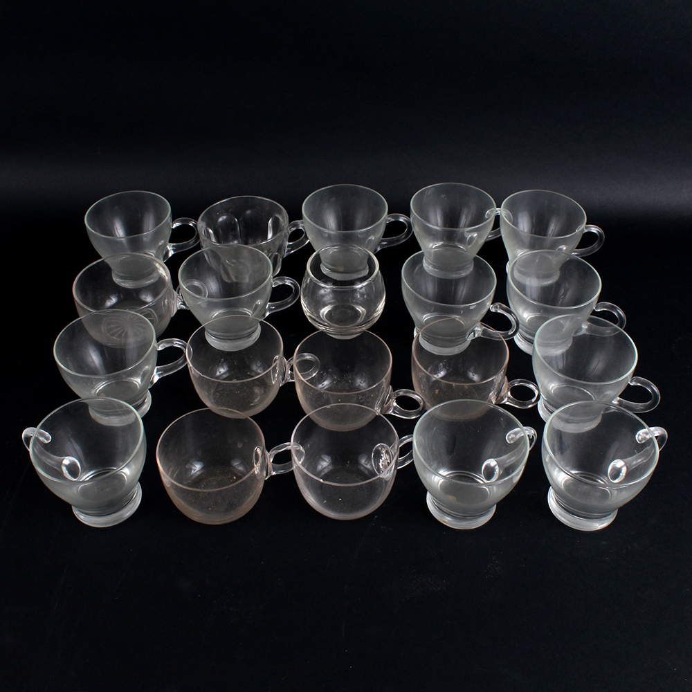 Assortment of Clear Glass Punch Cups