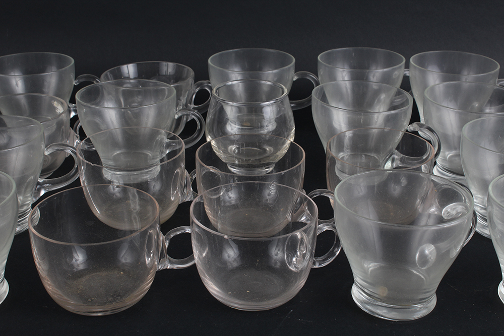 Assortment of Clear Glass Punch Cups