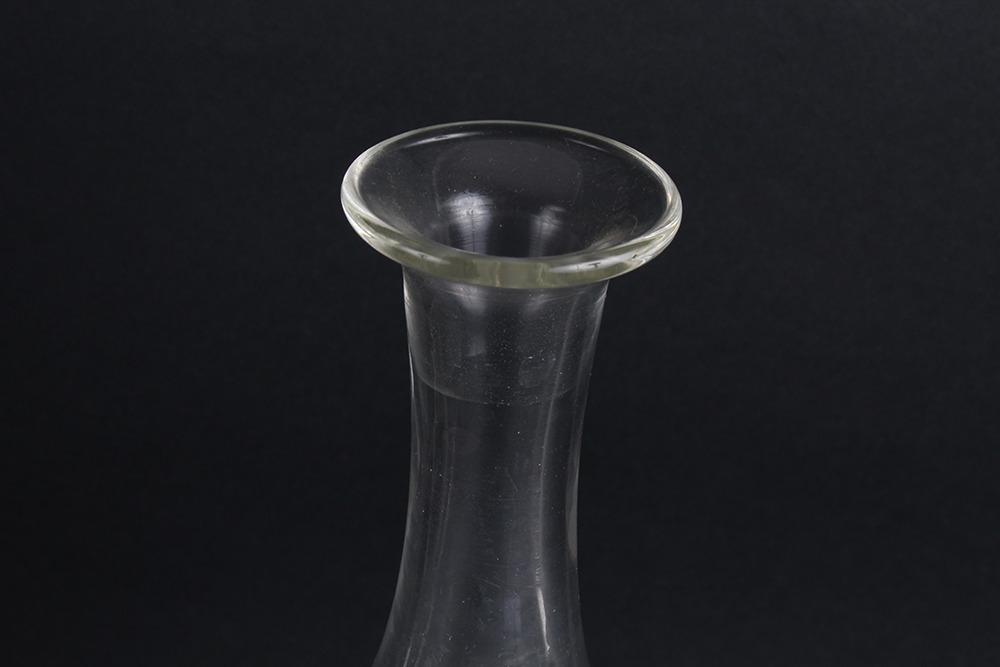 Glass Decanter and Flutes with Interior Braided Detail